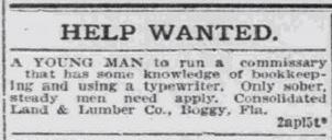 Boggy Help Wanted Ad