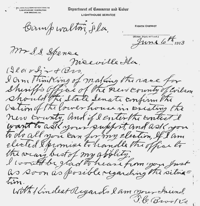 Brooks Letter to S. S.Spence