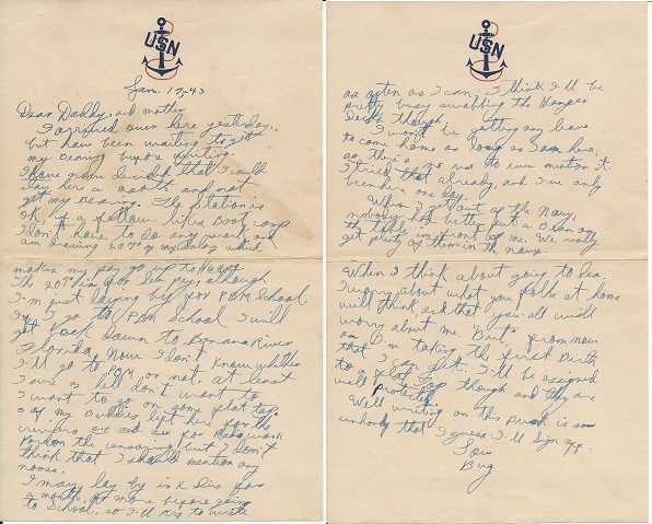 JB Porter Letter 1943