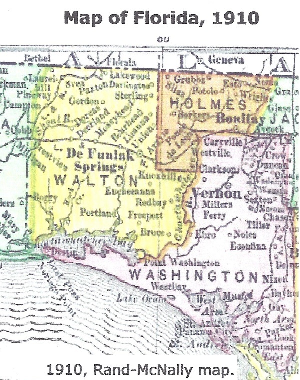 Map 1910 Florida showing Boggy