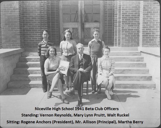 1941 Niceville High School Beta Club Officers