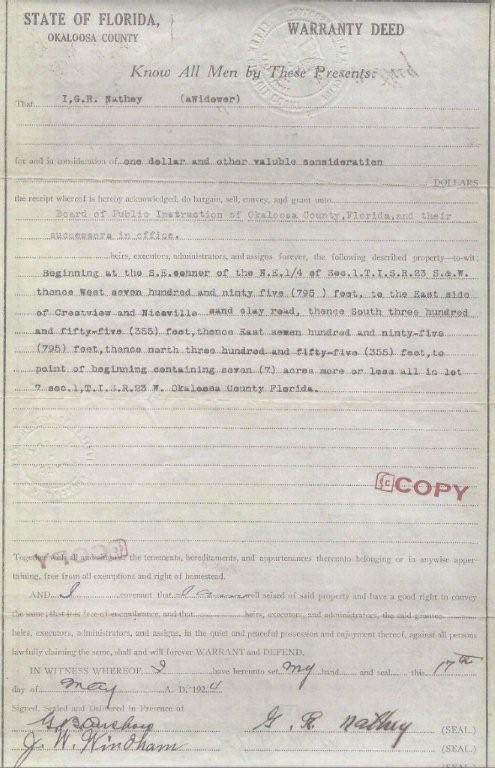 Warranty Deed NHS May 17, 1924